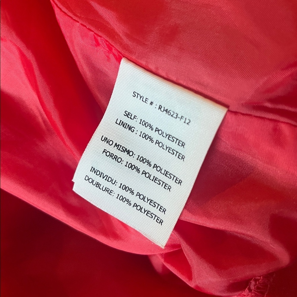 RYU Red Textured Polyester Pleated Ruffle Snap Up Jacket, size S - Picture 9 of 10